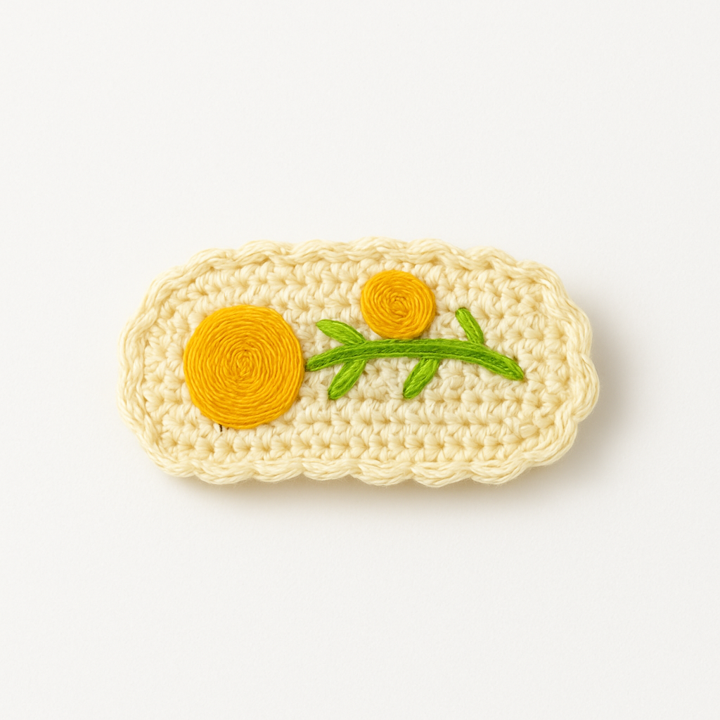 Handmade Yellow Floral Crochet Hair Clip