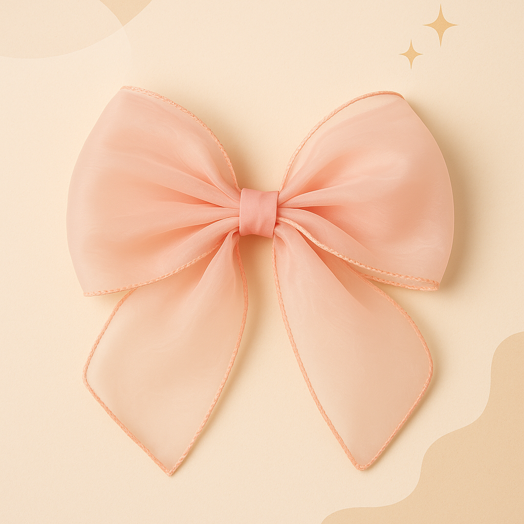 Whumies Large Organza Clip Bow – Big Sheer Hair Bow for Girls, Teens & Women