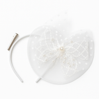 2-in-1 Pearl Bow Hairband & Clip – White Designer convertible Headpiece for Girls