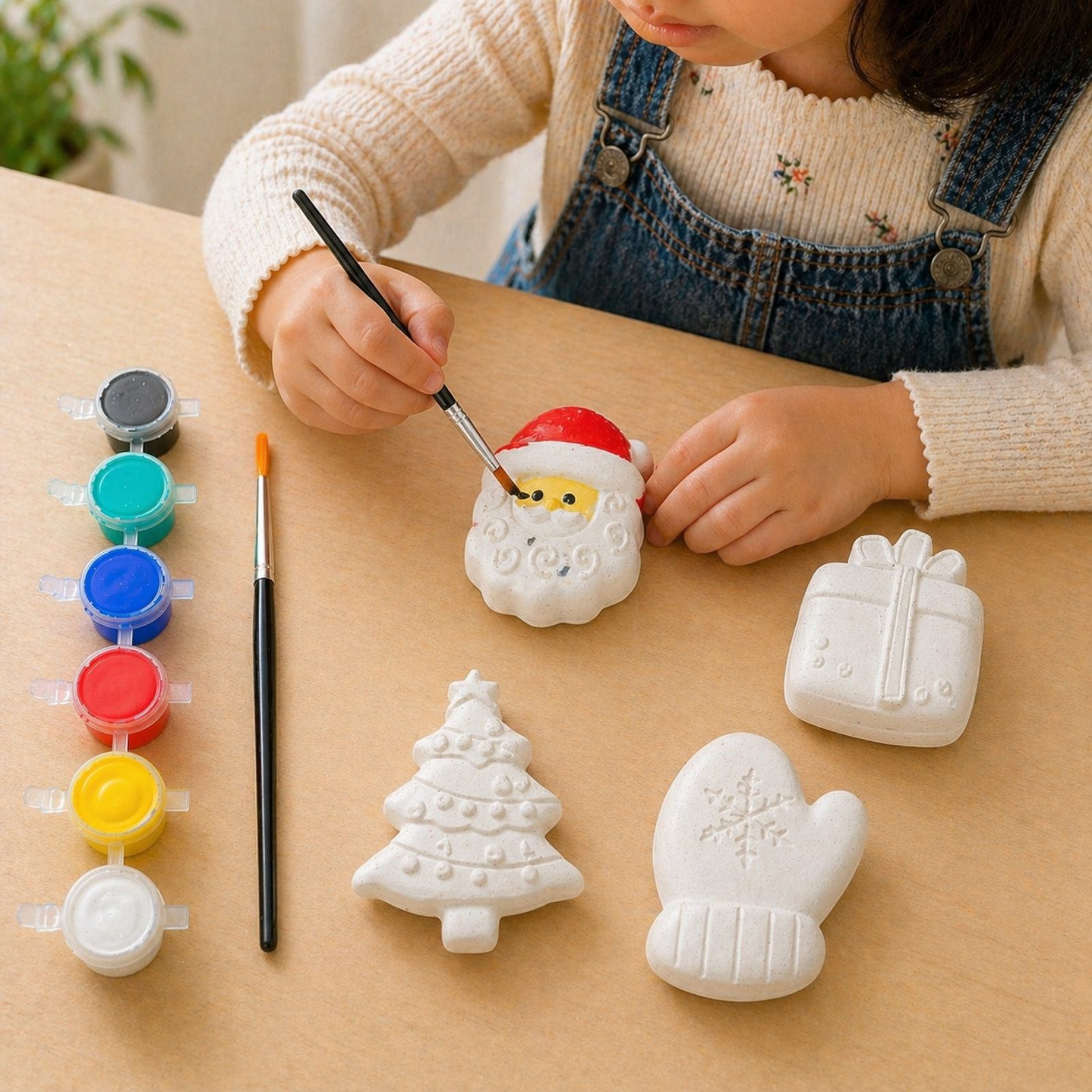 Festive DIY Painting Kit (Santa Face, Gift Box, Winter Glove & Decorated Christmas Tree)