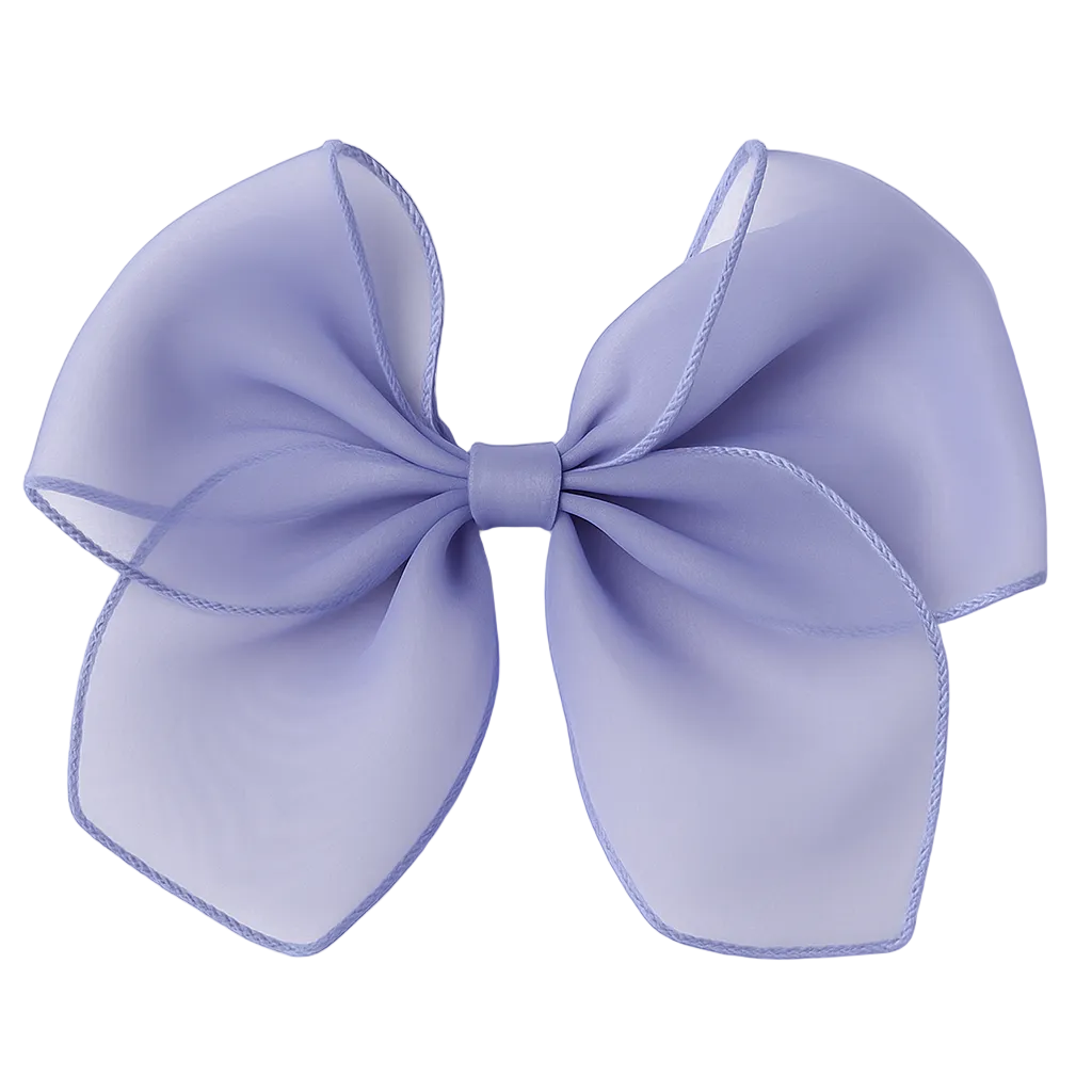 Light purple bow on a white background