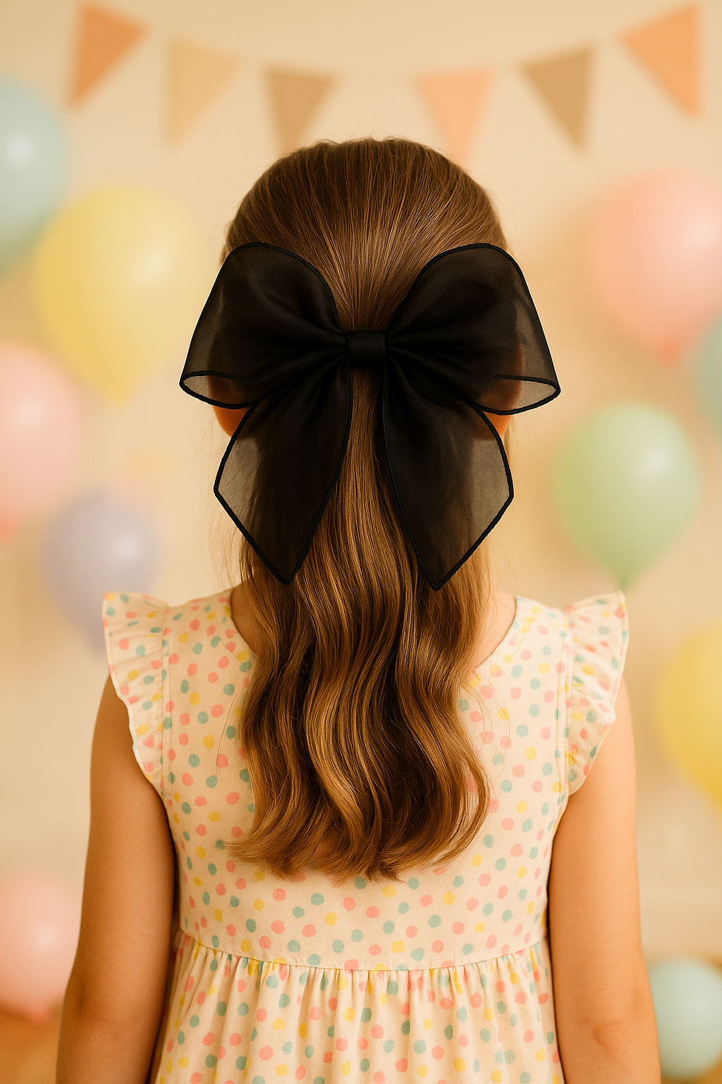 Whumies Large Organza Clip Bow – Big Sheer Hair Bow for Girls, Teens & Women