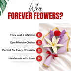 Handmade Crochet Flower Bouquet with Red Rose, White Lily & Lavender