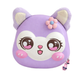 Purple Cartoon Cat Kids Backpack with 3D Hard Shell