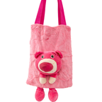 Pink Teddy Plush Tote Bag
