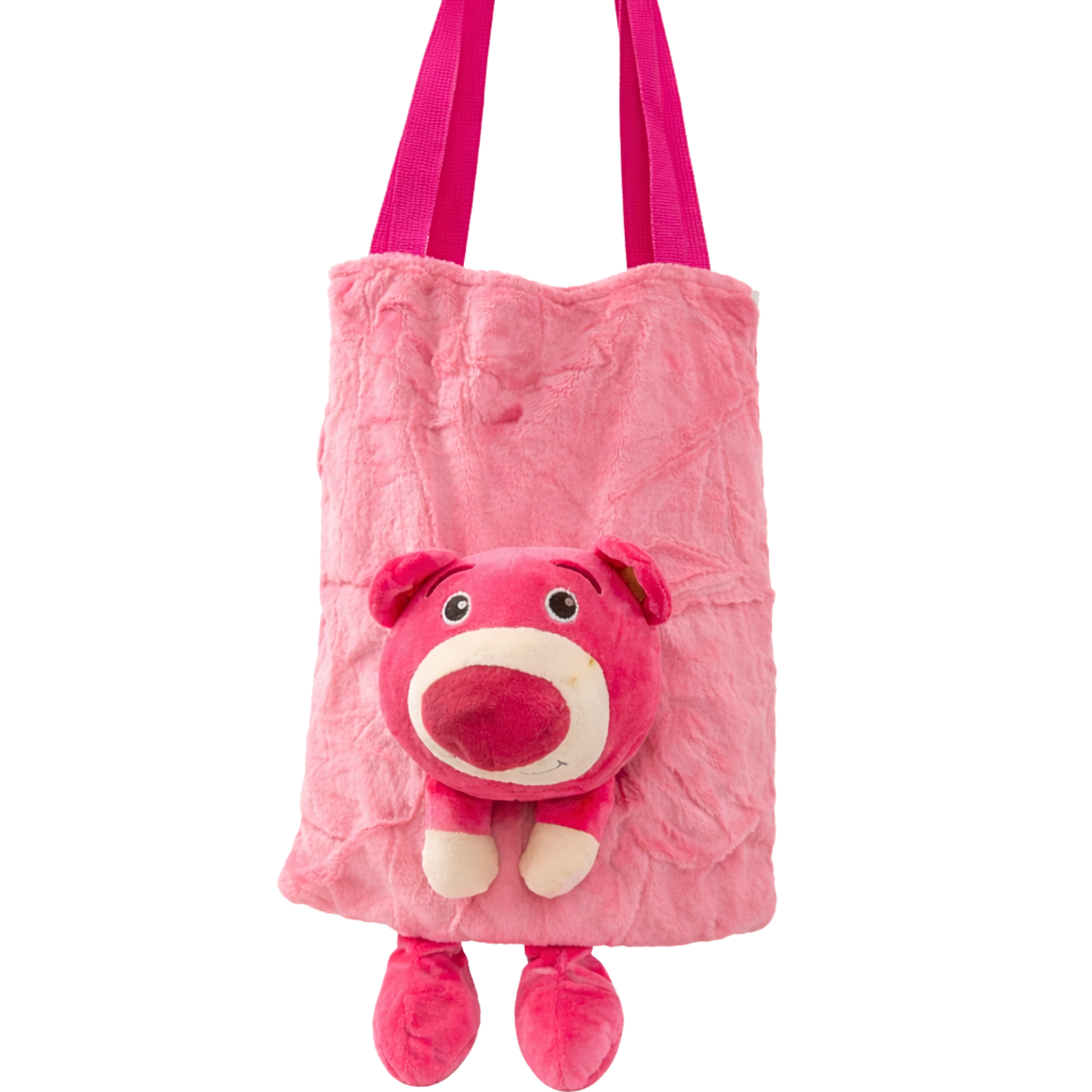 Pink Teddy Plush Tote Bag