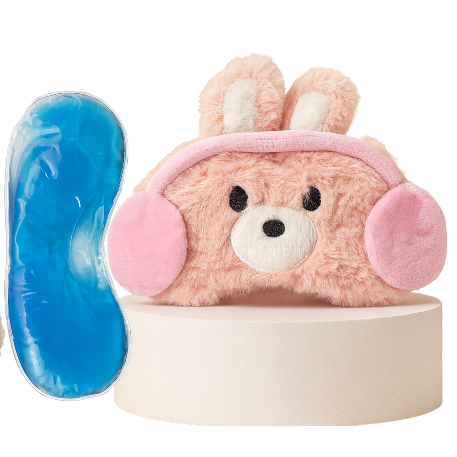 Plush Sleep Eye Mask with Hot & Cold Gel Pad for Men, Women & Kids