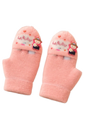 Winter Special Dark Pink Kids Convertible Gloves with Detachable Top