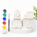 Vehicle DIY Painting Kit (Smiling Train Face, Steam Engine, School Bus & Mini Locomotive)