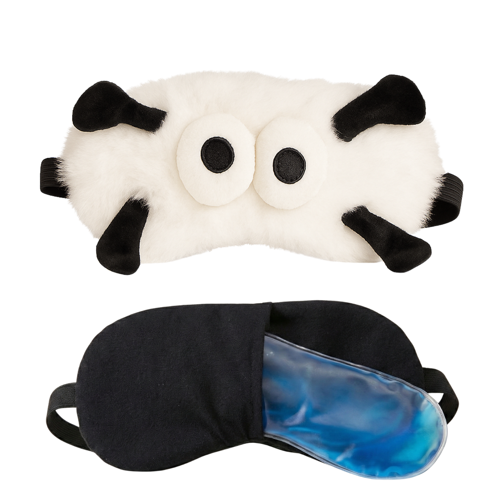 Plush Sleep Eye Mask with Hot & Cold Gel Pad for Men, Women & Kids