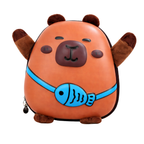 Capybara Kids Backpack 3D Hard Shell & Blue Fish Design