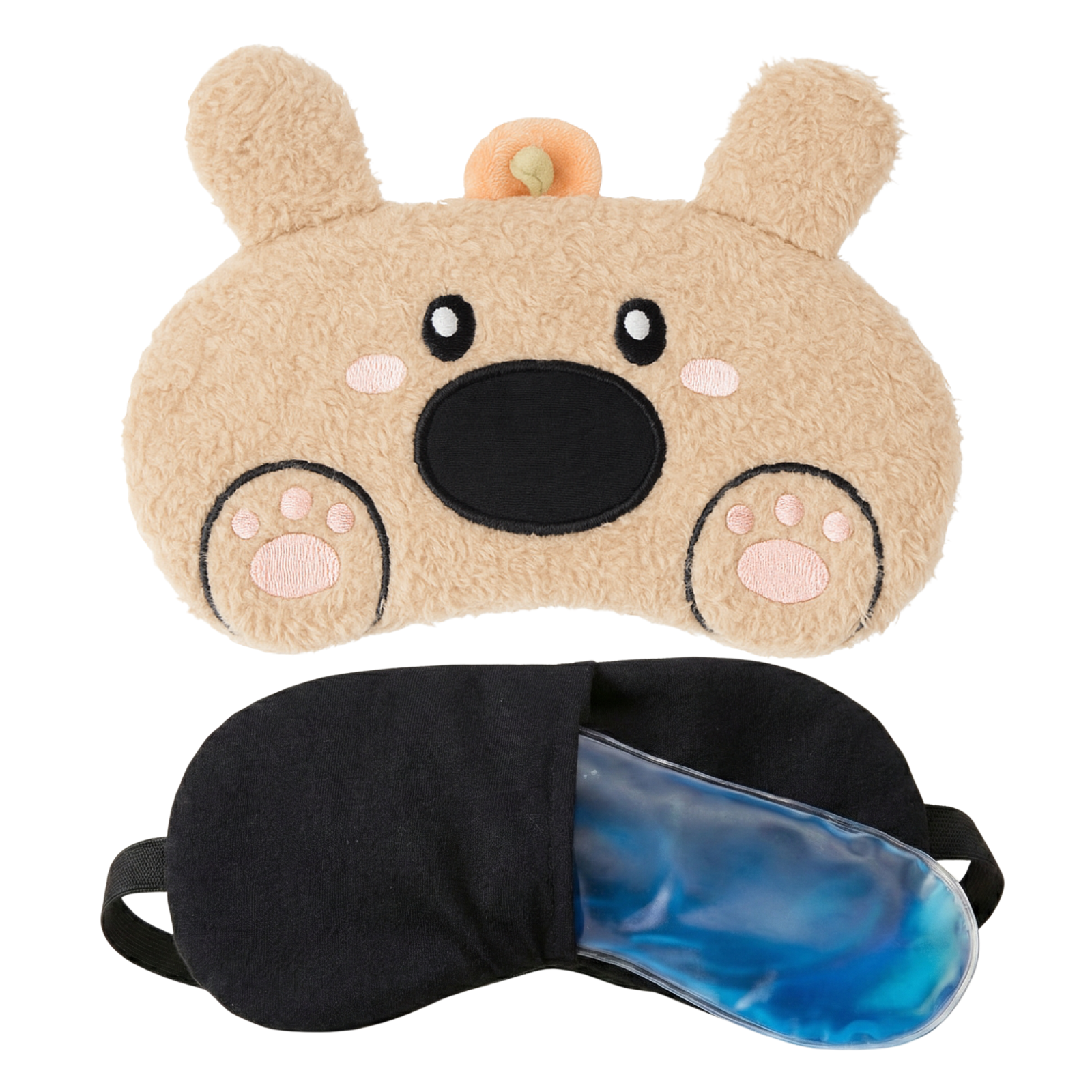 Plush Bear Eye Mask with Hot & Cold Gel Pad for Men & Women