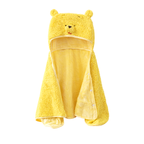Bath Towel Poncho with Yellow Bear Hoody