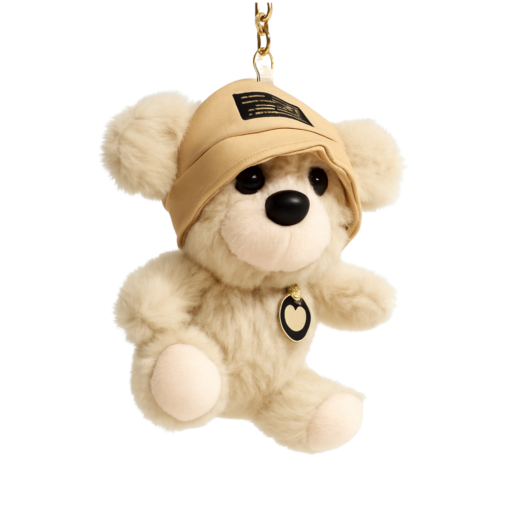 Teddy Bear with Hat Plush Keychain