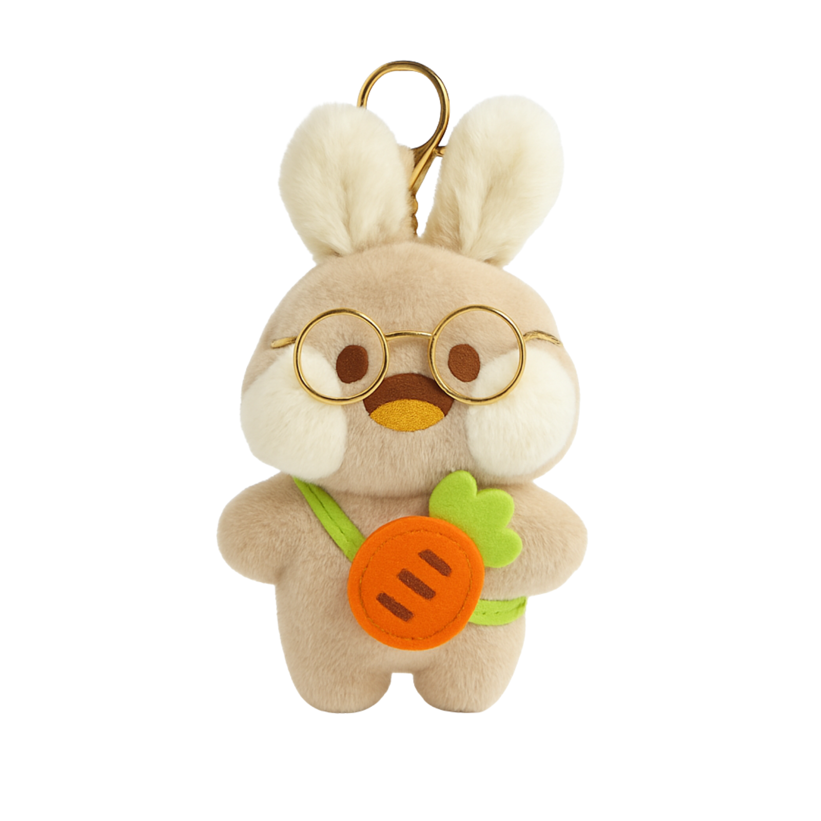 Nerdy Bunny Plush Keychain with Glasses