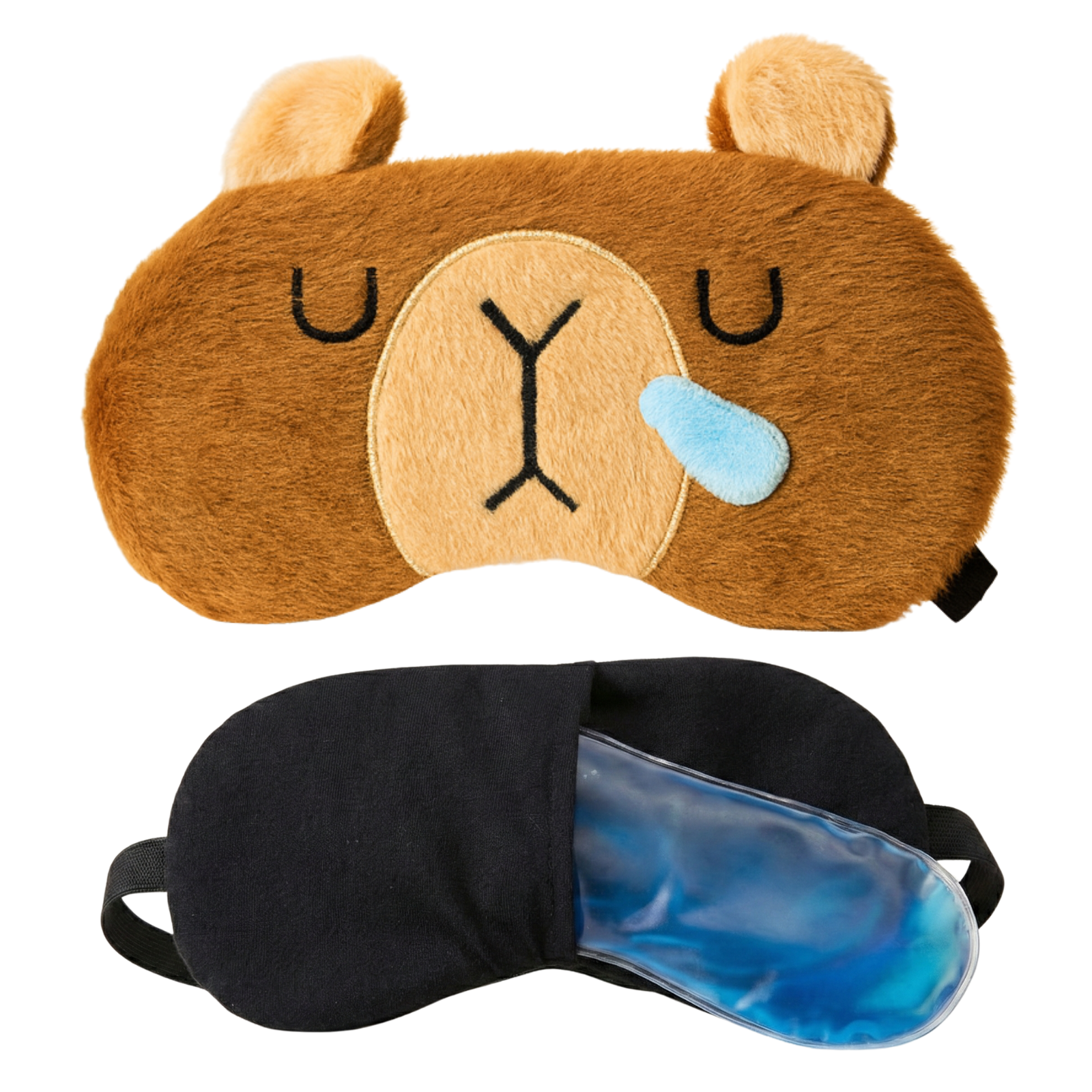 Plush Bear Sleep Eye Mask with Hot & Cold Gel Pad for Men Women
