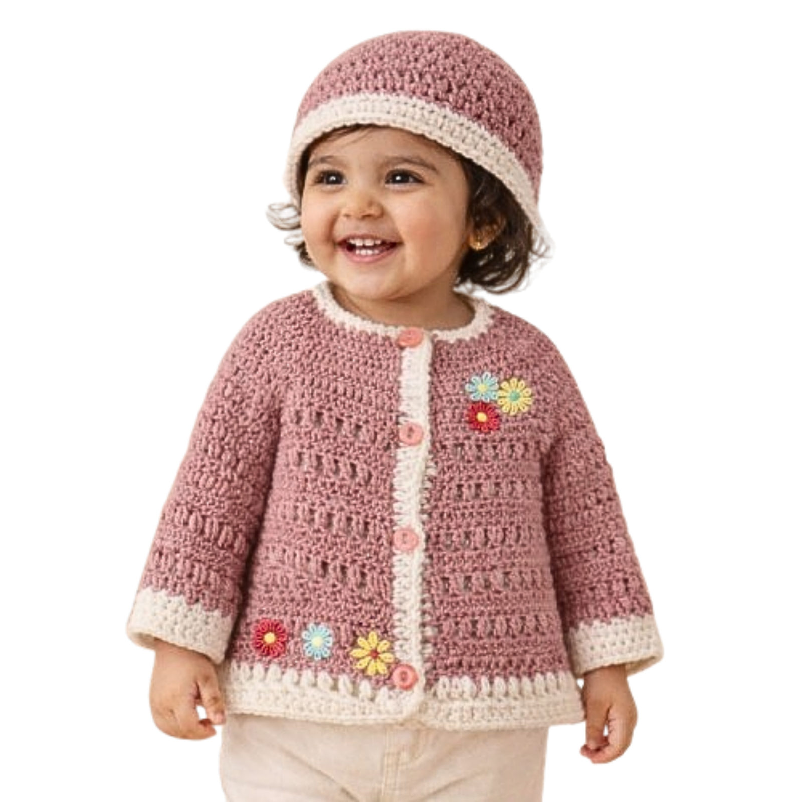Winter Special Handmade Crochet Sweater & Cap Set for Kids (2–4 Years)