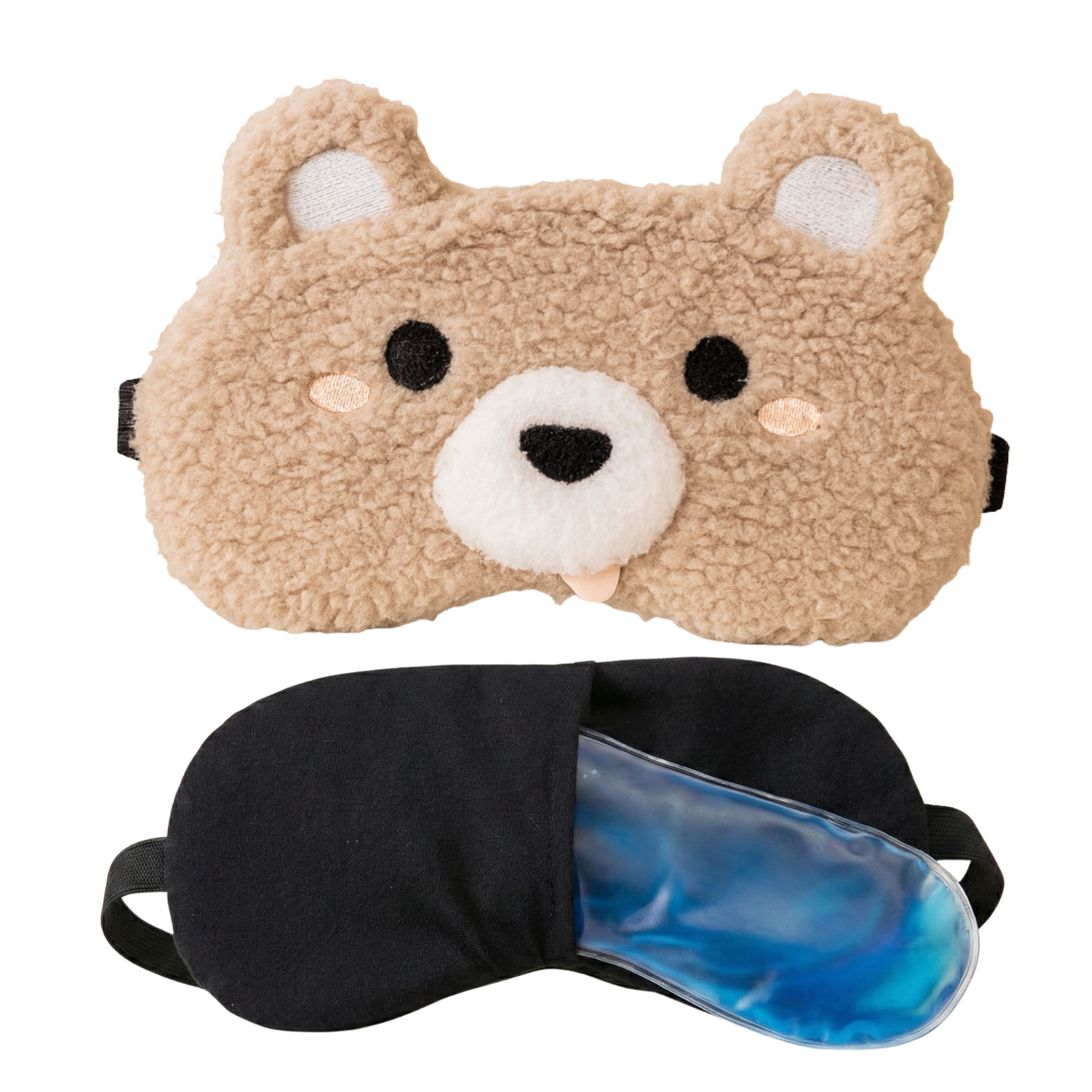 Plush Bear Sleep Eye Mask with Hot & Cold Gel Pad for Men Women Kids