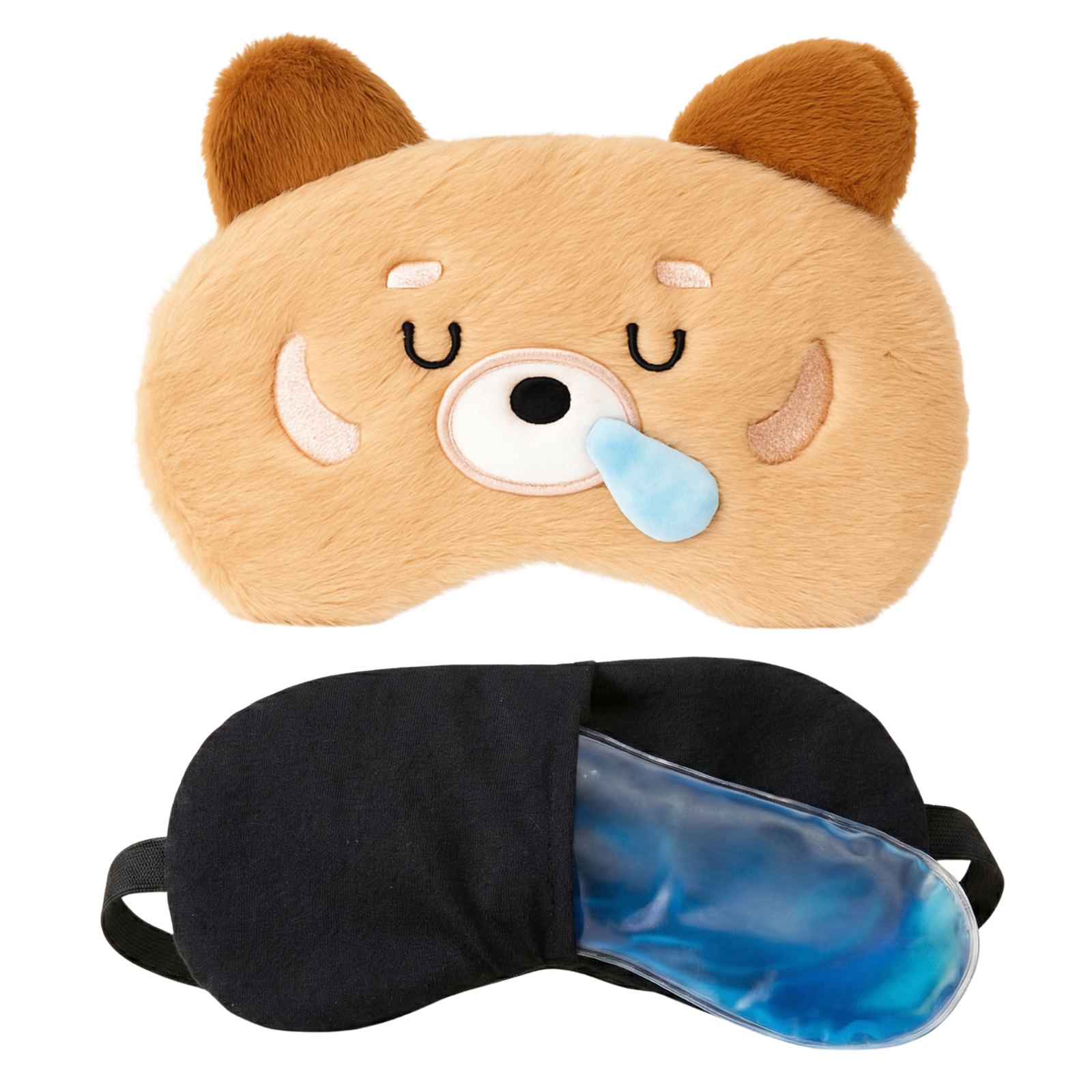 Plush Bear Sleep Eye Mask with Hot & Cold Gel Pad for Men Women