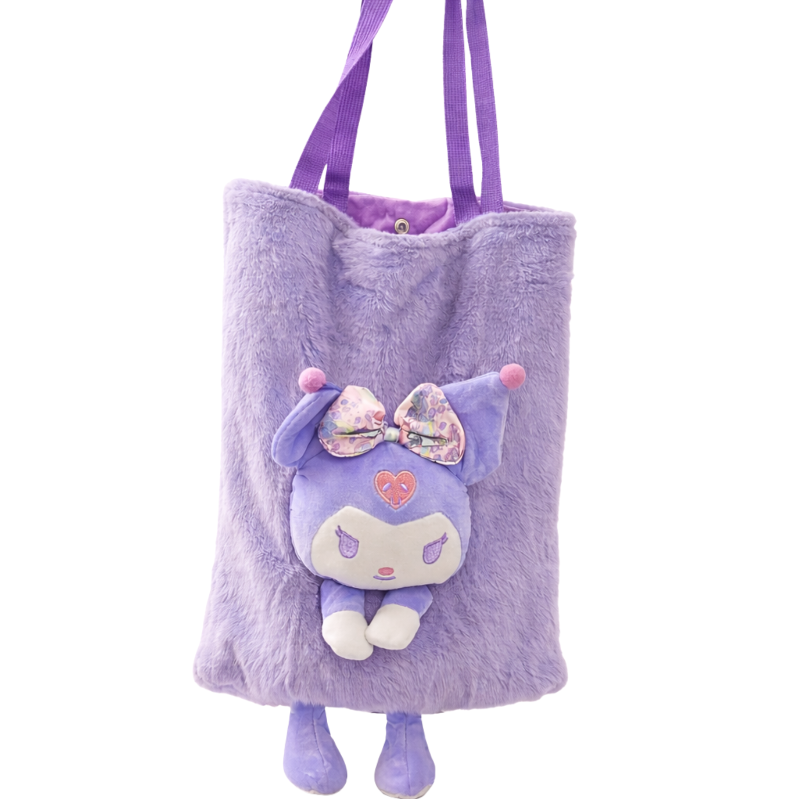 Purple Kuromi Plush Tote Bag
