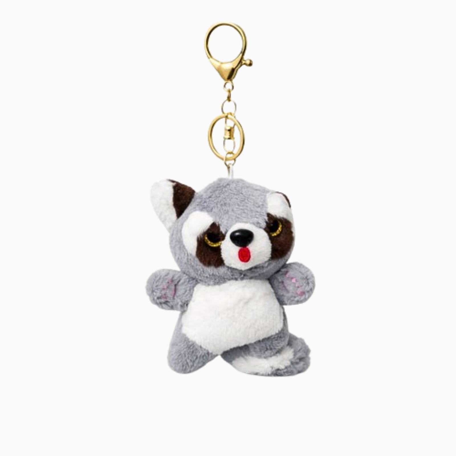 Cute Racoon Plush Keychain with Soft Fluffy Fabric