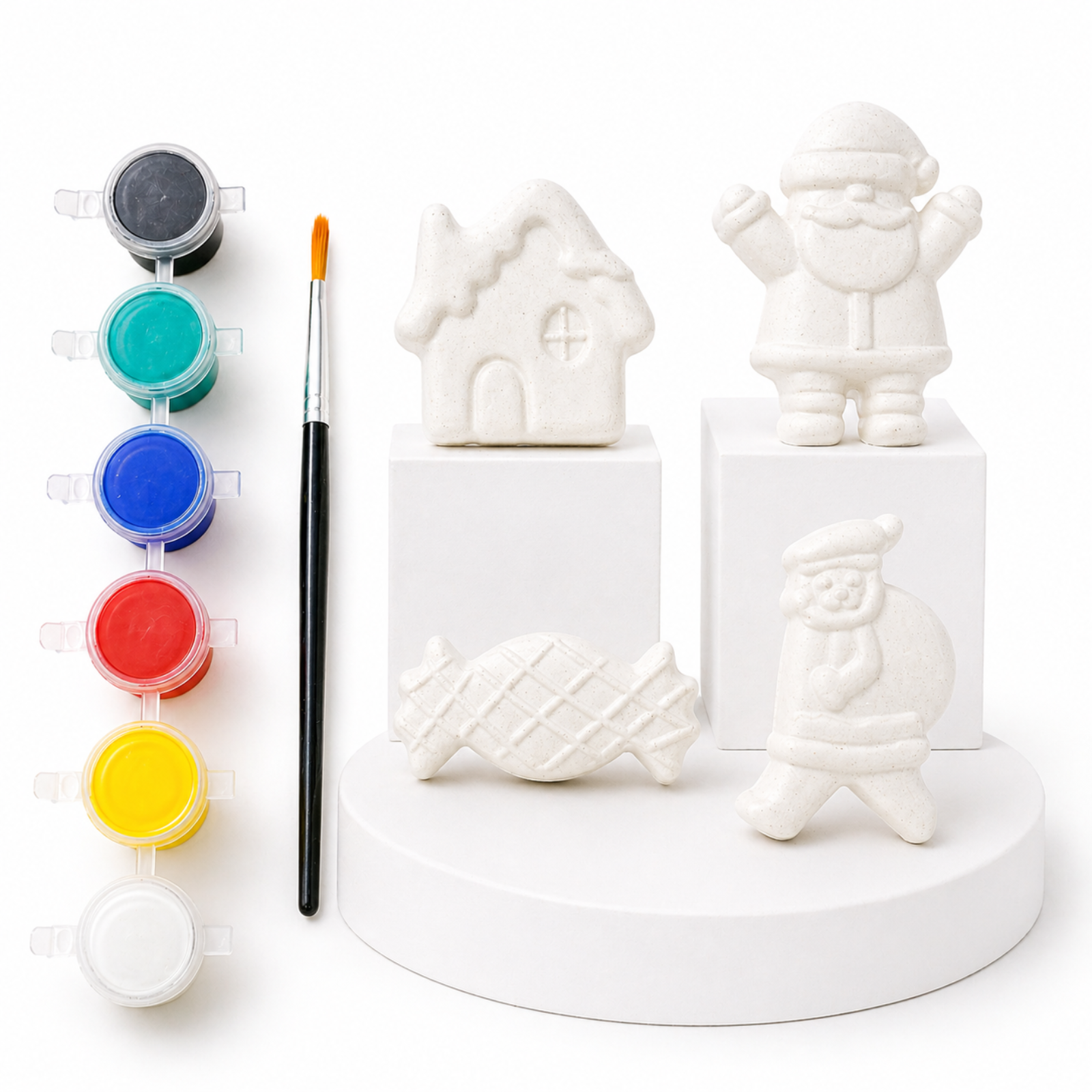 Festive DIY Painting Kit (Snowy House, Santa Claus, Santa Sack & Candy Sweet)