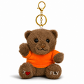 Brown Teddy Bear Plush Bag Charm with Orange T-Shirt