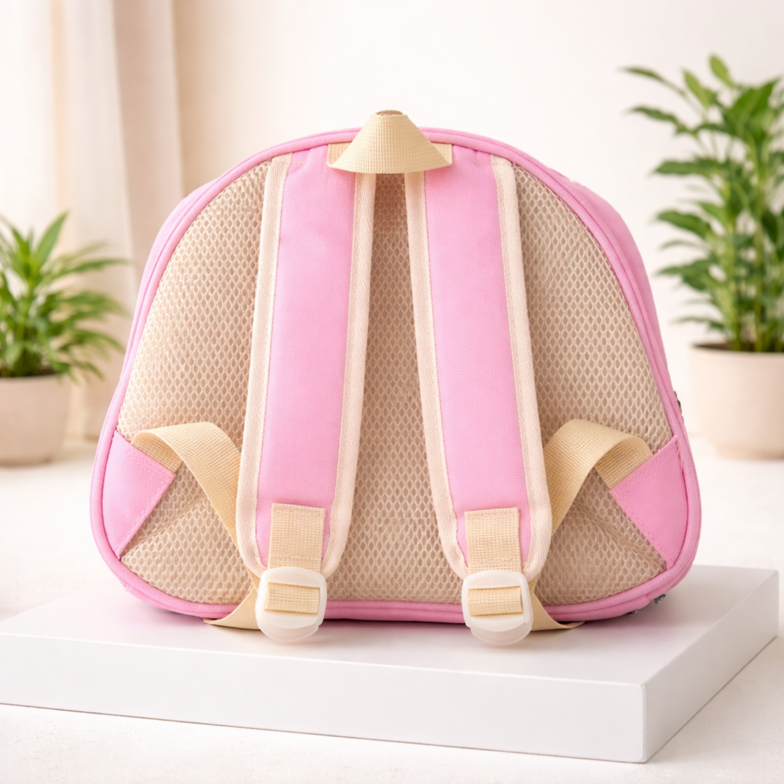 Pink Cartoon Cat Kids Backpack with 3D Hard Shell