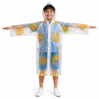 Clear Kids Raincoat with Yellow Lion Print