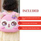 Pink Cartoon Cat Kids Backpack with 3D Hard Shell
