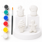 Festive DIY Painting Kit (Snowman, Winter Glove, Ice Cream Cone & Gingerbread Figure)