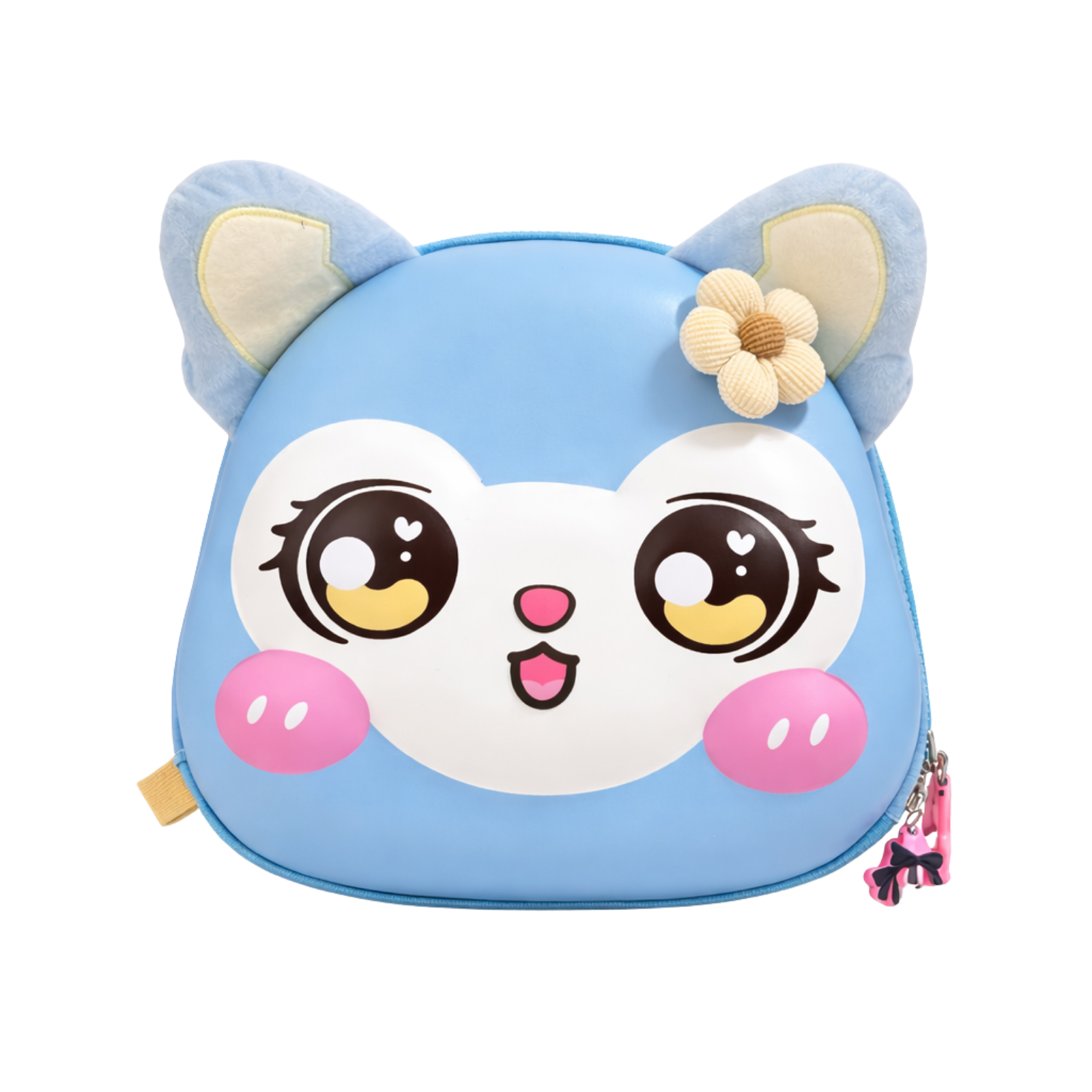 Blue Cartoon Cat Kids Backpack with 3D Hard Shell