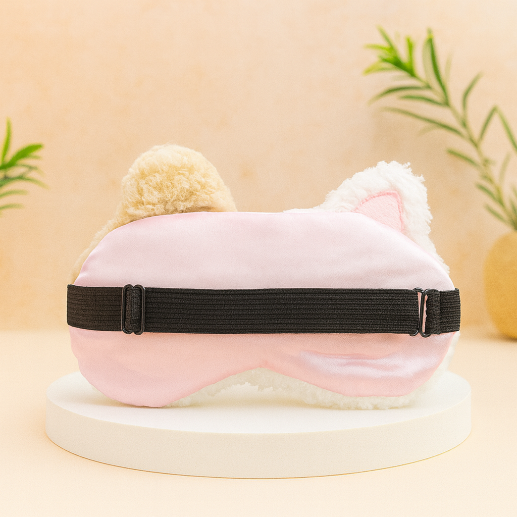 Plush Cat Sleep Eye Mask with Hot & Cold Gel Pad