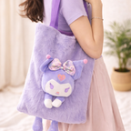 Purple Kuromi Plush Tote Bag