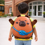 Capybara Kids Backpack 3D Hard Shell & Blue Fish Design