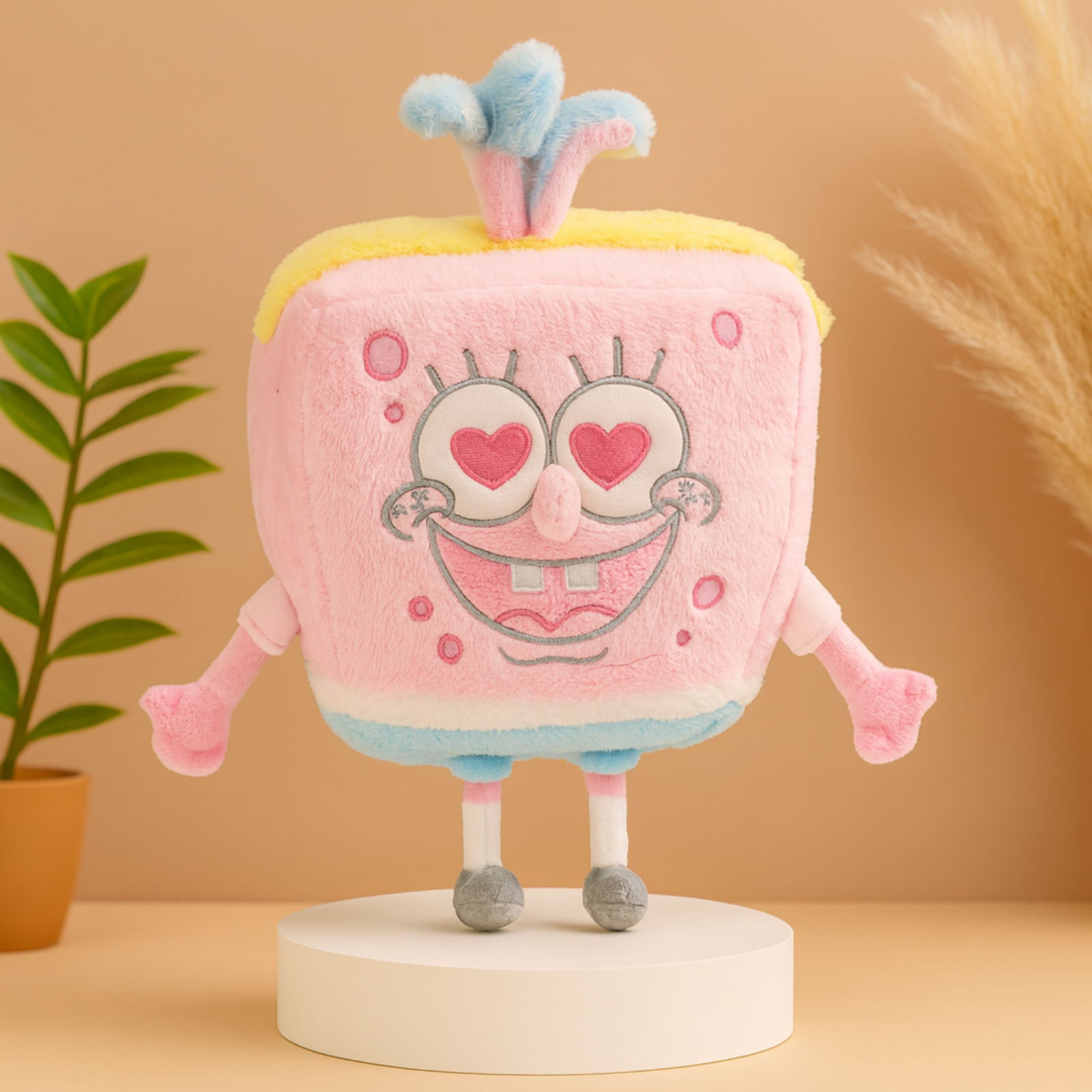 Pink Love-Eyes Sponge Plush Soft Toy for Kids & Girls