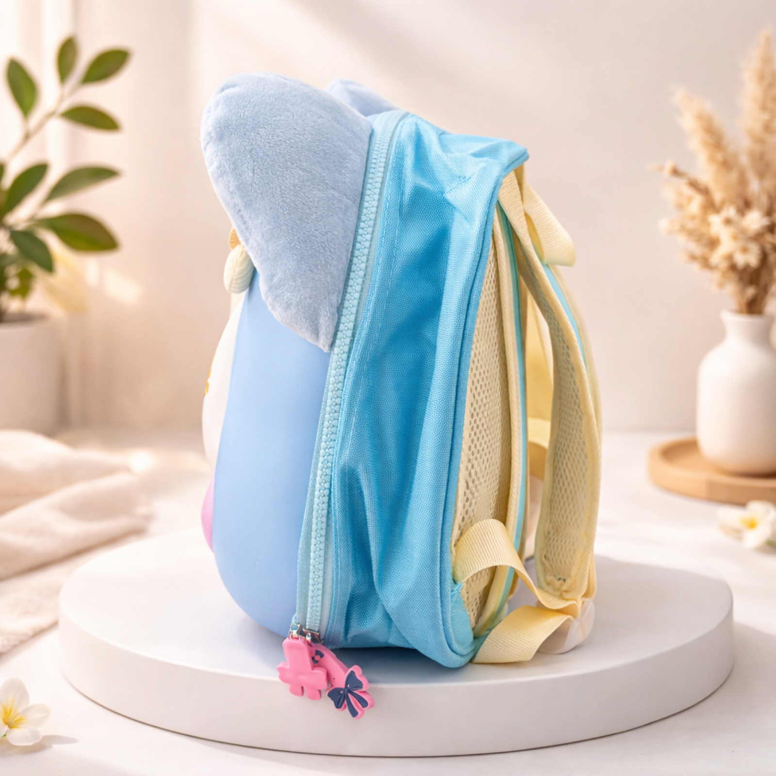 Blue Cartoon Cat Kids Backpack with 3D Hard Shell