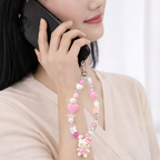 Pink & White Beaded Mobile Charm with Doll Pendant