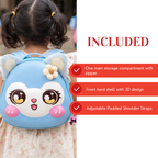 Blue Cartoon Cat Kids Backpack with 3D Hard Shell