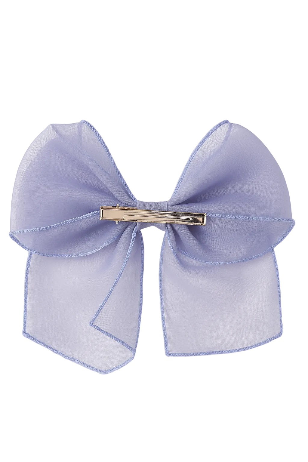 Lavender bow hair clip on a white background