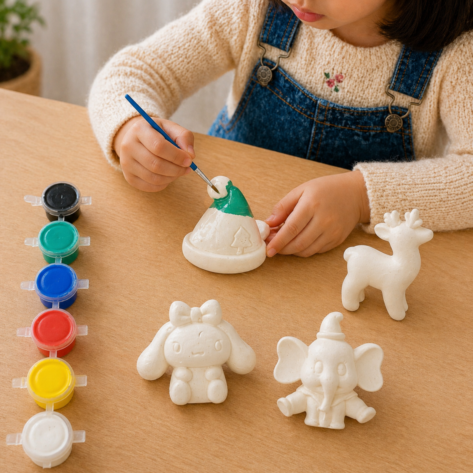 Character DIY Painting Kit (Bow Bunny Doll, Elephant with Hat, Reindeer & Winter Cap Character)