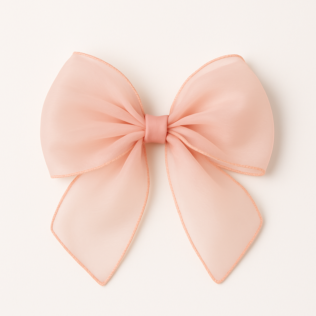 Whumies Large Organza Clip Bow – Big Sheer Hair Bow for Girls, Teens & Women