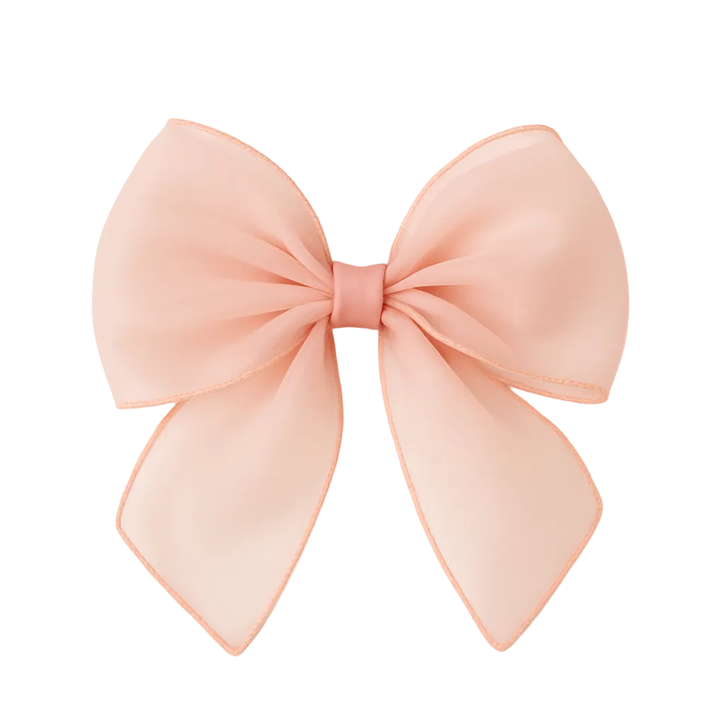 Large pink bow on a light beige background