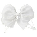 White bow-shaped headband on a white background