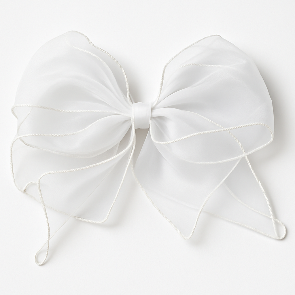 Whumies Large Organza Clip Bow – Big Sheer Hair Bow for Girls, Teens & Women