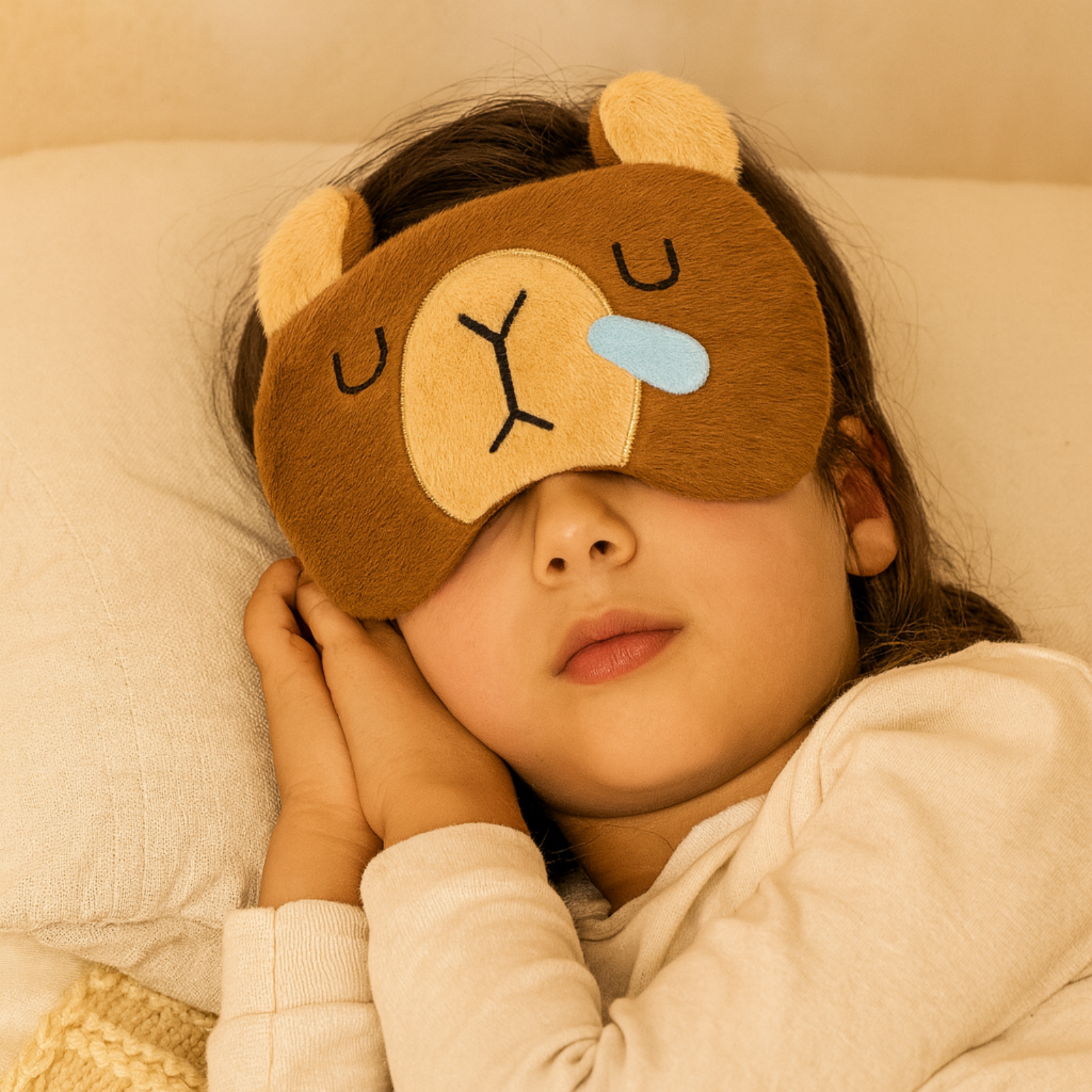 Plush Bear Sleep Eye Mask with Hot & Cold Gel Pad for Men Women