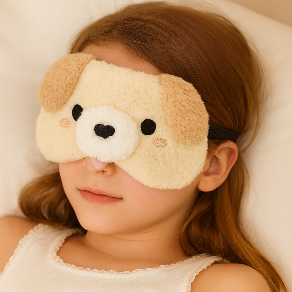 Kawaii Dog Sleep Eye Mask with Hot & Cold Gel Pad for Men, Women & Kids