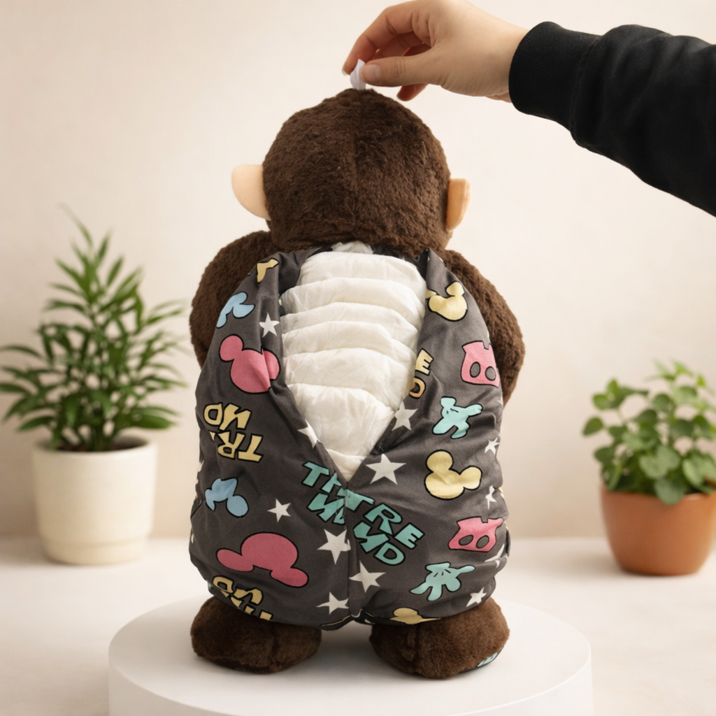 Apey – The Monkey Diaper Storage Plush