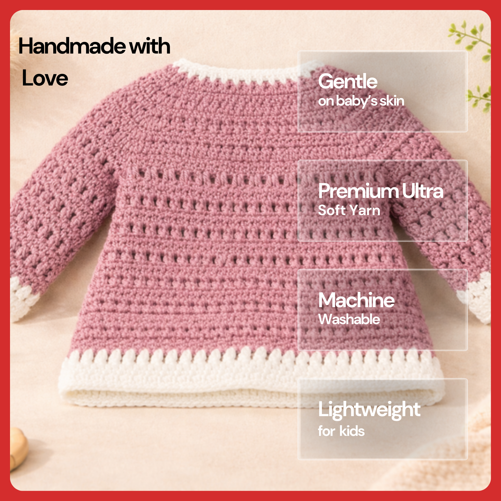Winter Special Handmade Crochet Sweater & Cap Set for Kids (2–4 Years)