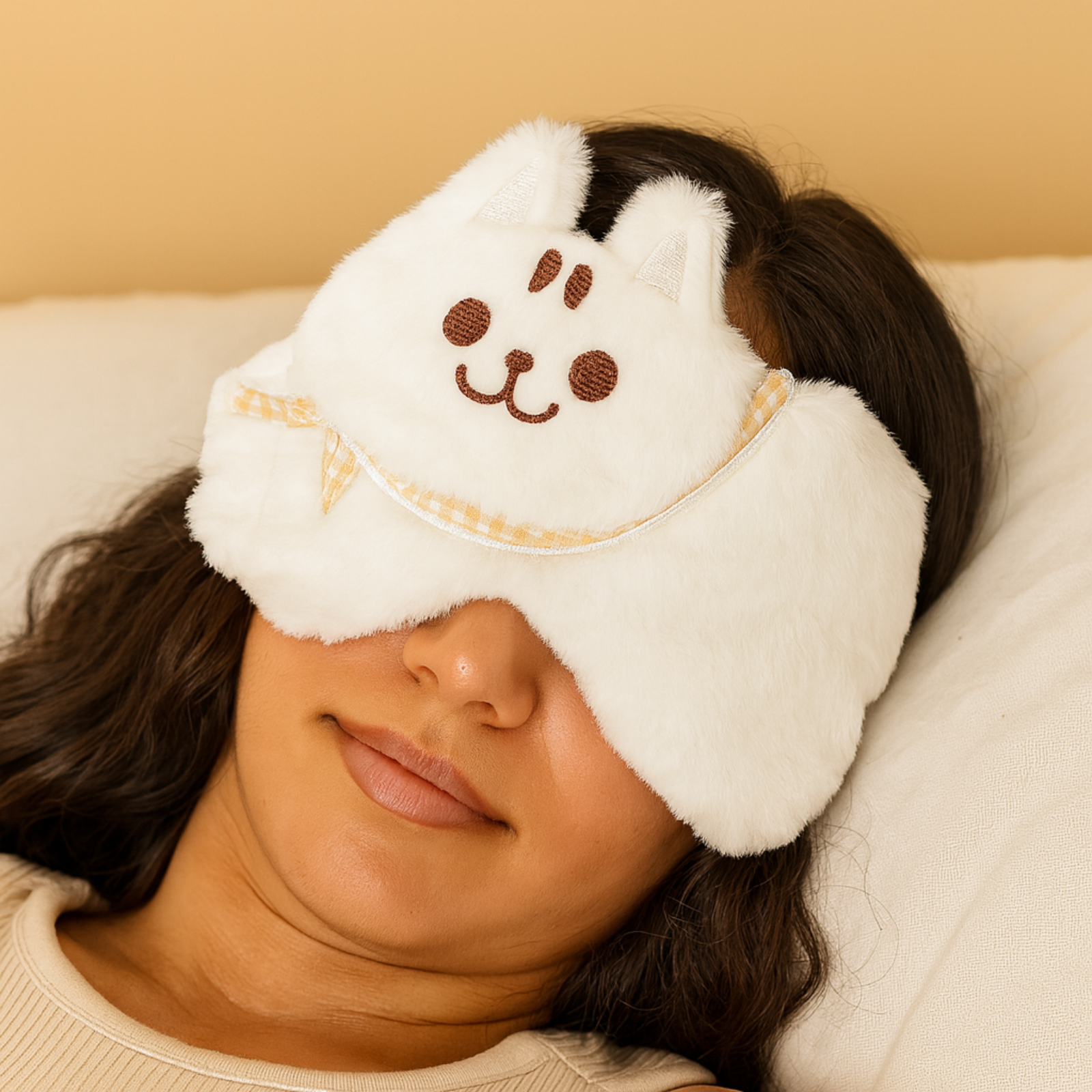 Plush Cat Eye Mask with Hot & Cold Gel Pad